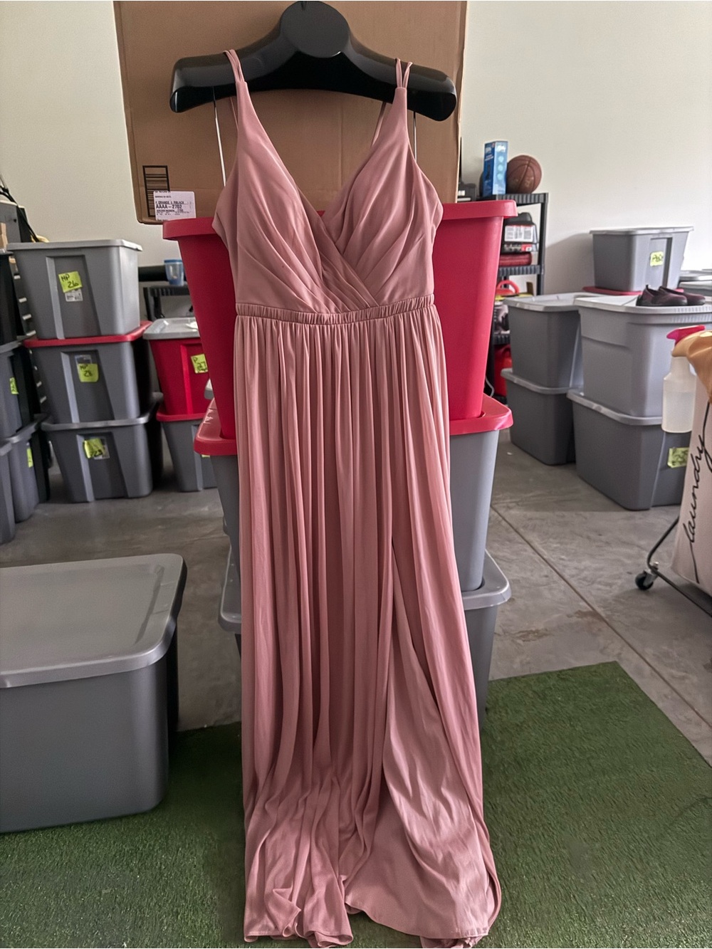 Azazie Mauve Pink Chiffon Maxi Dress